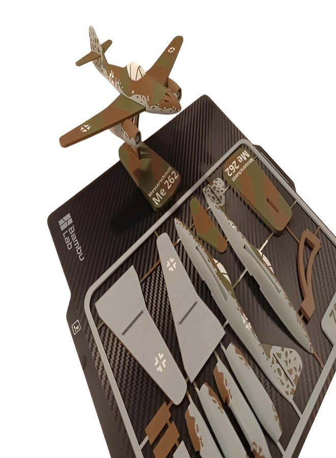 3D Craft ME 262 German Military Aircraft Model Kit, 3D Push-Out Card Assembly, Camouflage, Figure Toy - Image 2